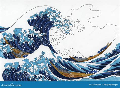 The Great Wave off Kanagawa ญี่ปุ่นในภาพสีสันสดใสและลีลาของเส้นโค้ง